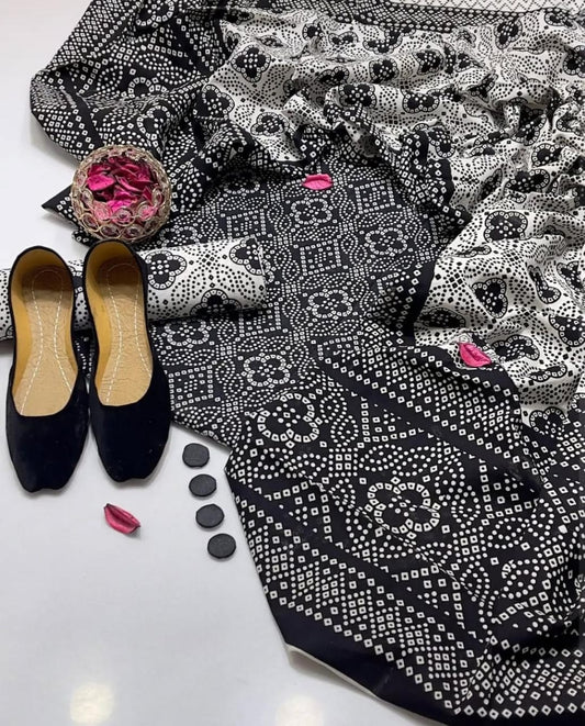 4pc Cotton Sindhi Ajrak Dress (Khussa Gift)