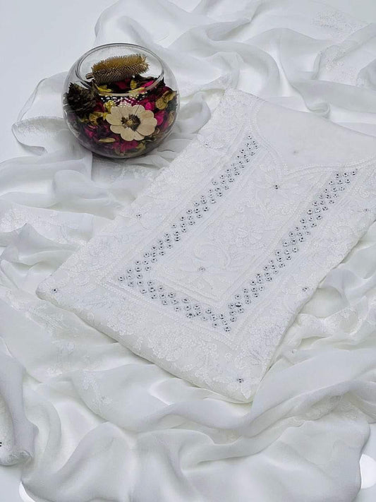 2PC Chifffon Shadow Mirror Work Dress (Shirt & Dupatta)