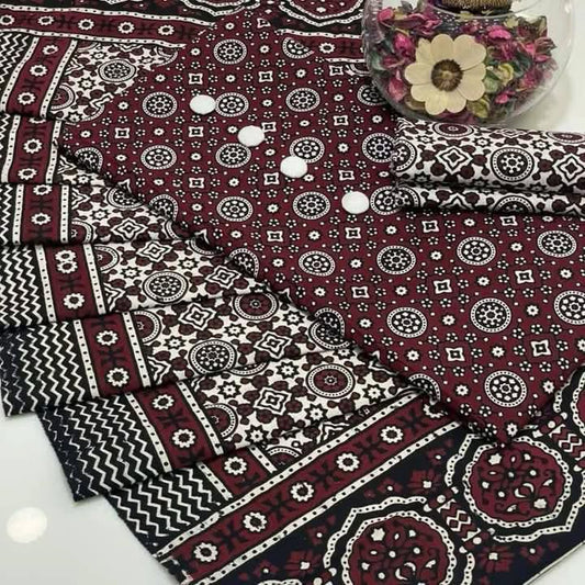 3pc Cotton Sindhi Ajrak Dress