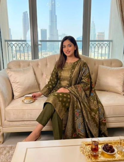 3pc Lawn Jacquard Brosha Dress