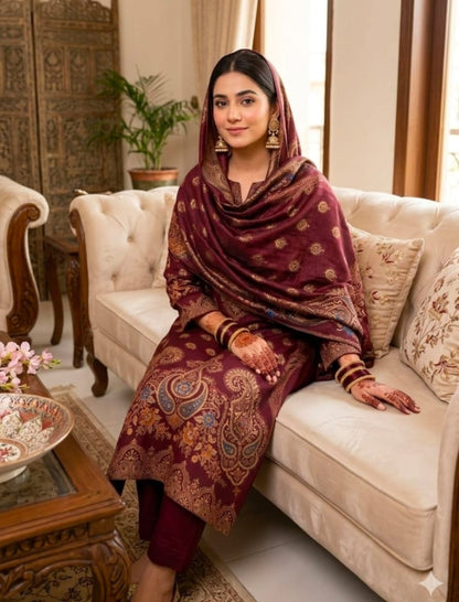 3pc Lawn Jacquard Brosha Dress