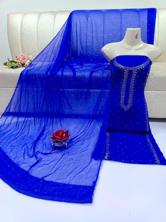 2pc Hand Made Mukesh Work Dress (Shirt & Dupata)