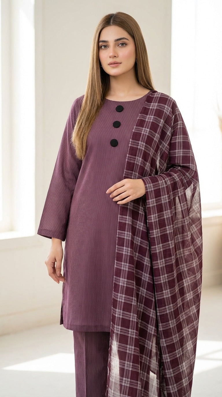 3pc Khaddi Lawn Summer Dress