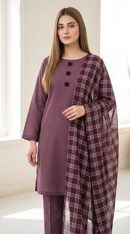3pc Khaddi Lawn Summer Dress